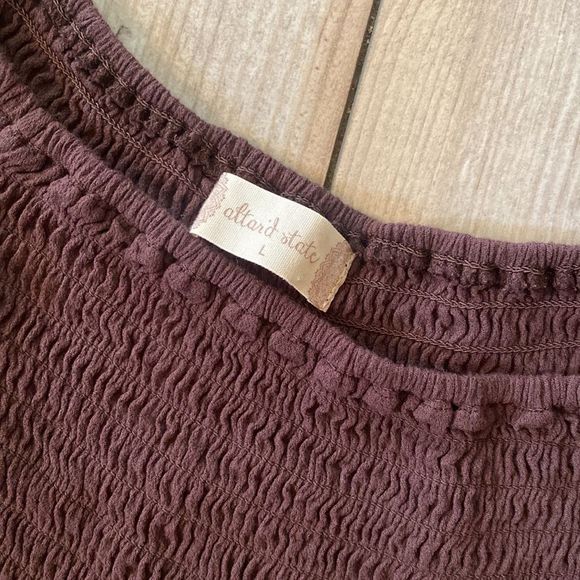 Brown Alter’d State w Rouching Chest  and Embroderment Along Bottom Size L - Picture 2 of 9